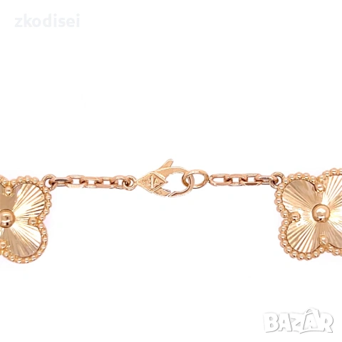 Златна дамска гривна Van Cleef 13,40гр. 18,0см. 14кр. проба:585 модел:37807-1, снимка 3 - Гривни - 54781330