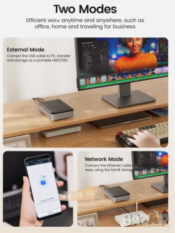 ORICO Персонално облачно съхранение, мрежово свързано съхранение, 3.5-инчов корпус за твърд диск, снимка 7 - Друга електроника - 54132000