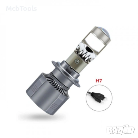 Диодни крушки за фар H7 с лупа 2 броя комплект, снимка 2 - Аксесоари и консумативи - 54159752