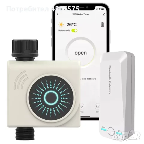 Смарт WiFi Контролер за Поливане Tuya HCT-611 комплект с гейтуей / Програматор за Напояване