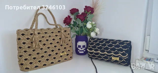 Ръчно плетени чанти блузи и аксесоари , снимка 4 - Чанти - 55675692