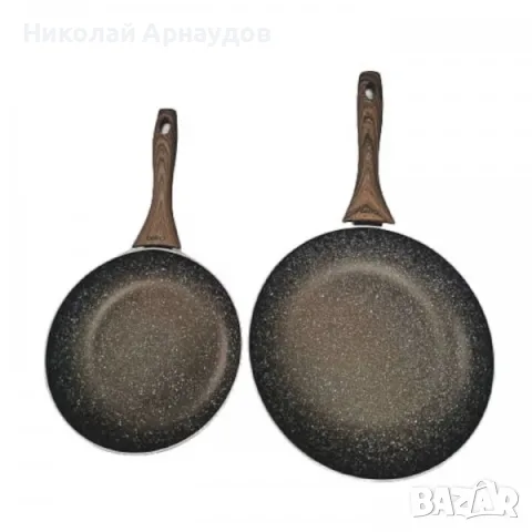 Комплект тигани 9Tnine-4419, 22/26см., Мраморно покр., Кован алуминий Модел:, снимка 3 - Съдове за готвене - 55645151