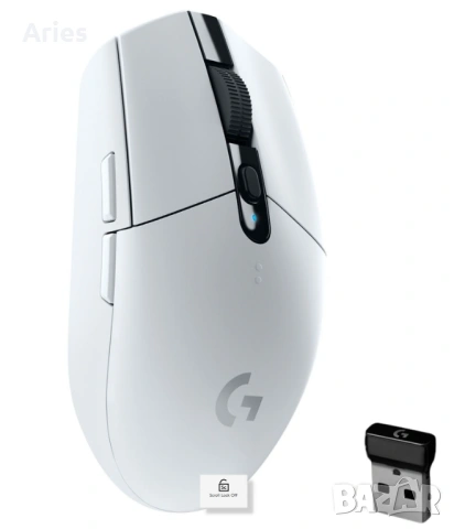Безжична мишка Gaming Logitech G305 LightSpeed Hero 16K DPI, Бяла