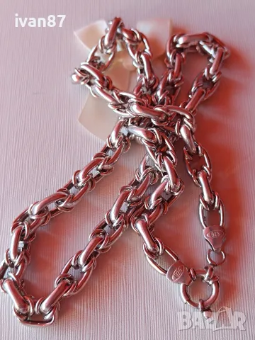 Сребърен ланец (12), снимка 4 - Колиета, медальони, синджири - 55515279