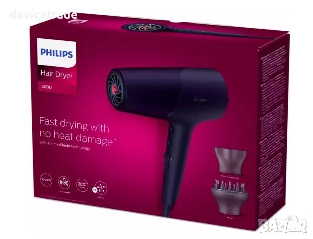 Сешоар Philips BHD510/00, 2300W, Технология ThermoShield, снимка 4 - Сешоари - 55567617