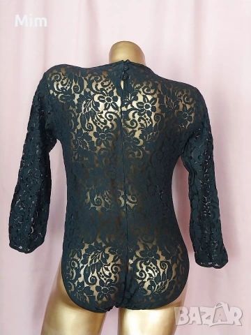 S/M Черно ,еластично, дантелено боди , снимка 5 - Бельо - 54117527