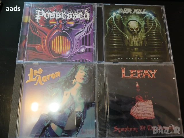 Компакт дискове на Lefay, Bombarder, Possessed, Overkill и Lee Aaron