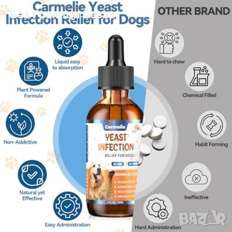 Нови Течна грижа за кучета 2 броя 60 мл уши лапи кожа при сърбеж вкус бекон, снимка 7 - За кучета - 54110517