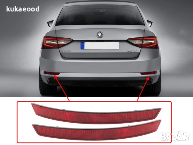Рефлектор за задна броня на Skoda Superb B8, снимка 3 - Части - 54105994