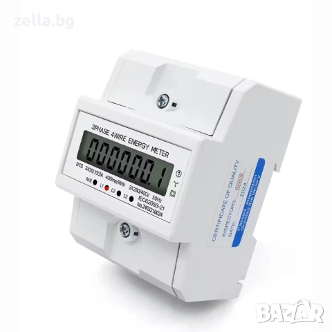 Дигитален трифазен електромер 380V 100A – Клас 1, LCD дисплей 6+1, монтаж на DIN шина 10430, снимка 7 - Друга електроника - 54694676