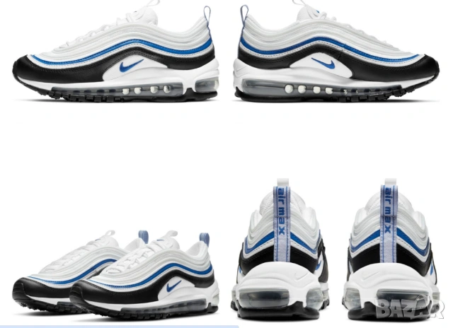 Nike Air Max 97 White Black Royal Blue номер 40 оригинални маратонки , снимка 5 - Маратонки - 54949205