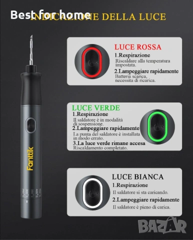 Комплект безжичен поялник Fanttik T1 Max, бързо нагряване 7 секунди (200°C-450°C), снимка 6 - Поялници и запояване - 54808500