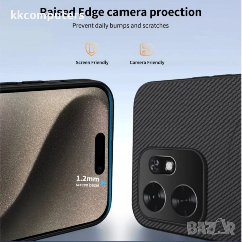 WANLONFENG TQ1 Магнитен Калъф за Honor X6d 5G - PC+TPU, Карбон текстура, 2 стъкла, снимка 7 - Калъфи, кейсове - 54518033