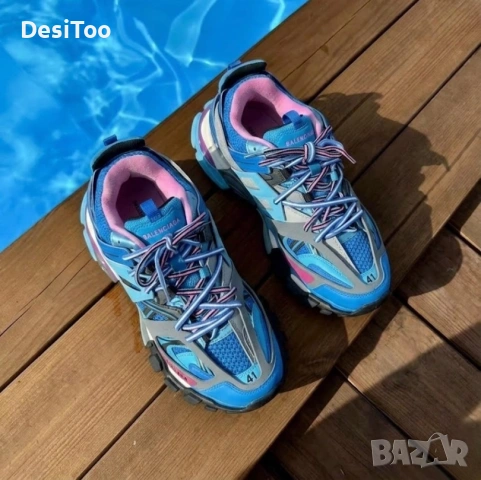 Balenciaga Track - Light Blue/Pink , снимка 2 - Маратонки - 54305906