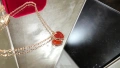 Van Cleef & Arpels VCA Rose Gold Red Carnelian Sweet Heart Дамско Колие, снимка 3