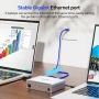 KCEVE 15-в-1 KVM превключвател USB C докинг станция,USB 3.0 KVM превключвател 2 монитора 2 лаптопа , снимка 4