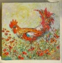 Петел, петле, птица, картина, маслени бои / платно, автор с макове, снимка 3