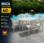 Комплект маса OMC 140x70x70 с 6 стола за градина, бял, пластмасов от Германия чисто нови , снимка 5