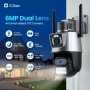 Двойна IP WiFi камера 6MP с 2 лещи, въртяща се, нощно виждане, ICSee, снимка 2