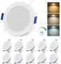 Комплект вградени лунички LED панел/спот лампи за таван (ултратънки), IP65, 3 цветни температури, снимка 1
