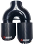 Накрайник ауспух Akrapovic - ляв, карбонов, двоен, 60мм, снимка 2
