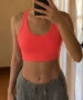 Спортен сутиен размер S неоново розов H&M фитнес топ / спортно бюстие, снимка 1
