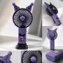 Kuromi USB вентилатор с поставка за телефон – Акумулаторен преносим вентилатор с ушички, 5 скорости , снимка 2