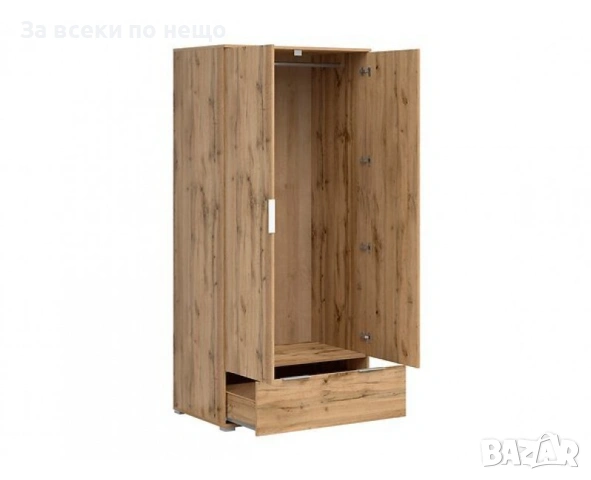 Двукрилен гардероб ZELE SZF2D1S Код P2125, снимка 2 - Гардероби - 54159254