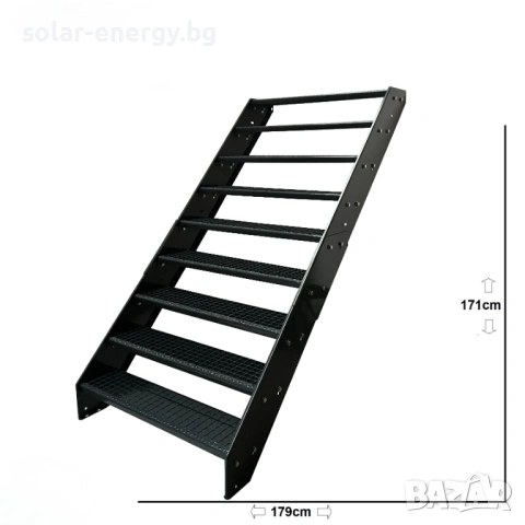 Метално стълбище 9 стъпала | Външни стълби | Поцинковано, снимка 3 - Други - 54235693