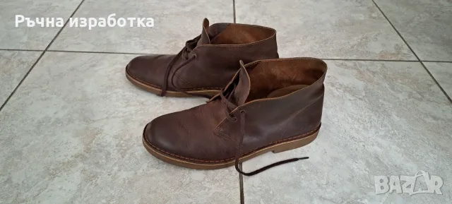 clarks мъжки боти номер 45 обувки кубински боти естествена кожа цвят кафяв, снимка 2 - Мъжки боти - 55509610