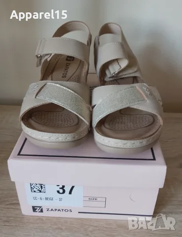 Zapatos вносни бежови сандали с анатомична стелка, 37, снимка 2 - Сандали - 55419681