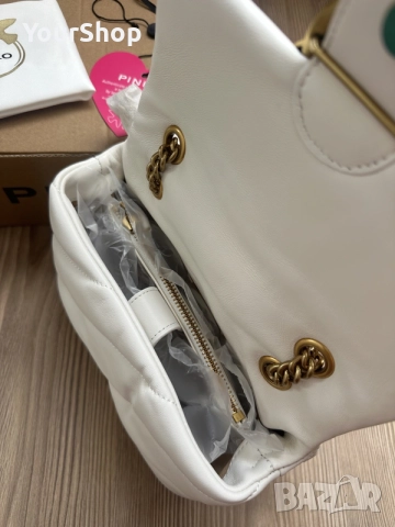 Дамска чанта PINKO Love Mini Puff в бял цвят, снимка 5 - Чанти - 55407776