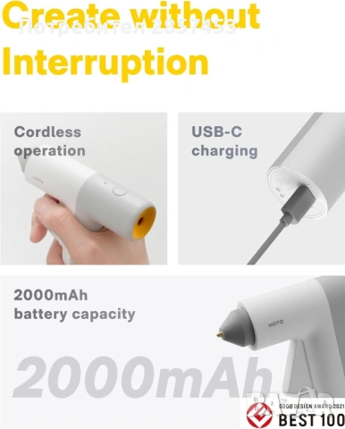 Пистолет за горещ силикон / USB-C / 30s heating / 10 glue sticks / нов, снимка 9 - Други инструменти - 54896218