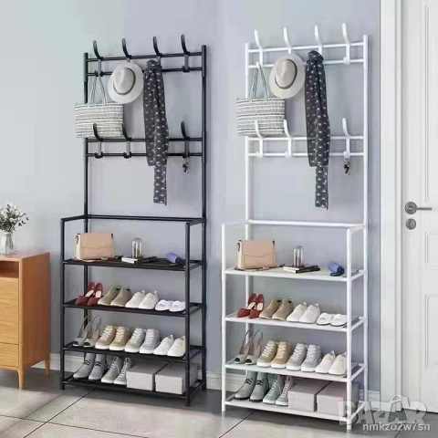 Мултифункционална етажерка за обувки и закачалка, снимка 3 - Етажерки - 54971965