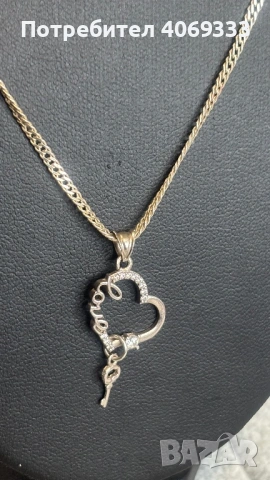 Сребърен синджир с висулка  925 58см , снимка 6 - Колиета, медальони, синджири - 54366832