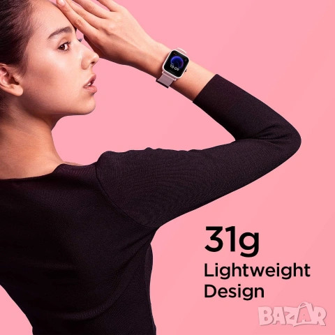 Смарт часовник Amazfit Bip U Pink Square 1.43” с 60+ спортни режима - НОВ, снимка 7 - Смарт гривни - 55124392