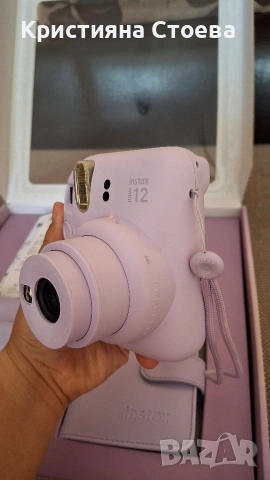 Комплект Fujifilm - Instax Mini 12, фотоапарат, албум, калъф, цвят лилав с гаранция, снимка 3 - Фотоапарати - 54515385