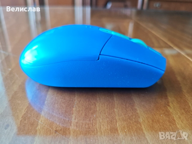 Безжична геймърска мишка Logitech g305 синя, снимка 3 - Клавиатури и мишки - 54487975