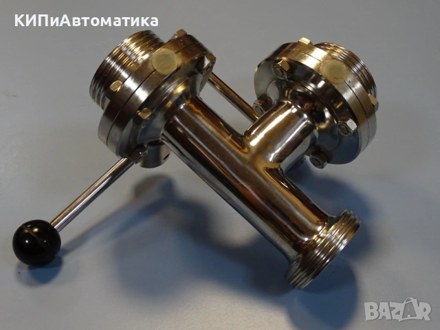 кран спирателен ръчен неръждаем Acta Laval T-port diver valve AISI 304, снимка 4 - Резервни части за машини - 54579871
