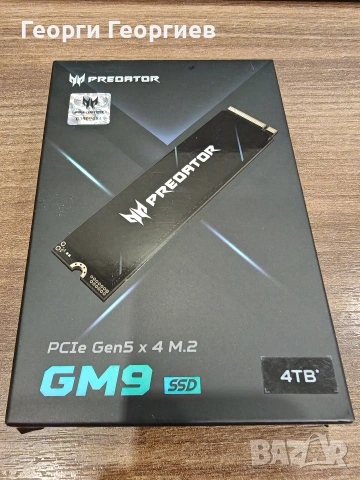 Ново SSD NVMe PCI-E 5.0 Predator GM9