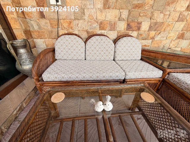 Комплект ЕСТЕСТВЕН РАТАН, снимка 3 - Дивани и мека мебел - 54196323
