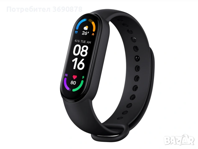 Фитнес гривна Xiaomi Mi Smart Band 6, като нов + 6 гривни и 2 зарядни