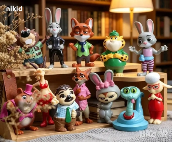 12 бр Зоотопия Зоотрополис Zootopia Zootropolis PVC пластмасови играчки фигурки за игра украса торта, снимка 3 - Фигурки - 54664085