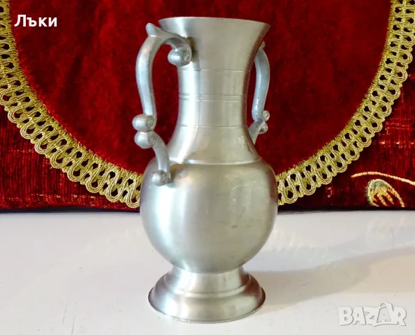 Калаена кана,ваза,свещник. , снимка 3 - Антикварни и старинни предмети - 55352903