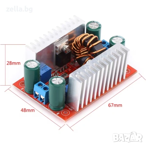 DC-DC Step-up Boost модул 400W 15A Повишаващ преобразувател на напрежение 8.5V-50V към 10V-60V 10388, снимка 5 - Друга електроника - 54691892