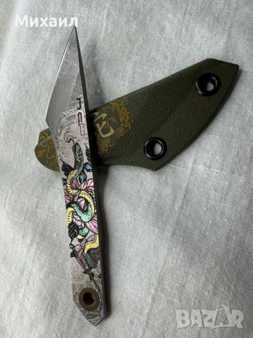 Нож NCCustom киридаши Змея стомана AUS-8, снимка 2 - Ножове - 54498961