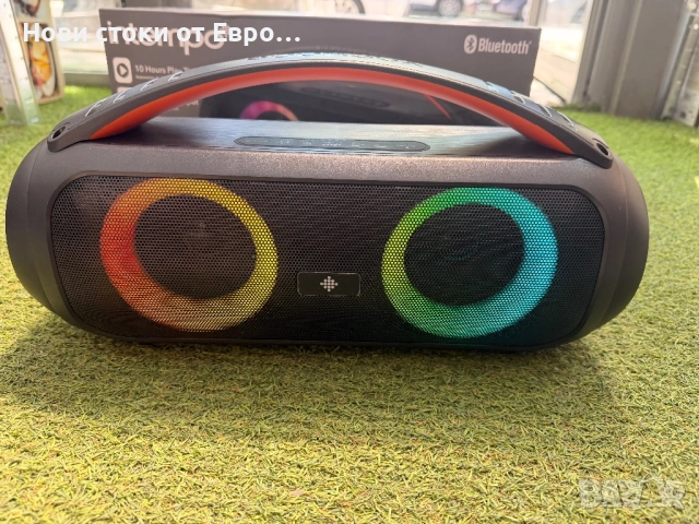 Intempo EE7508BLKSTKEU7 Bluetooth Boombox високоговорител – LED светлини със сменящи се цветове, пре, снимка 2 - Тонколони - 54408076