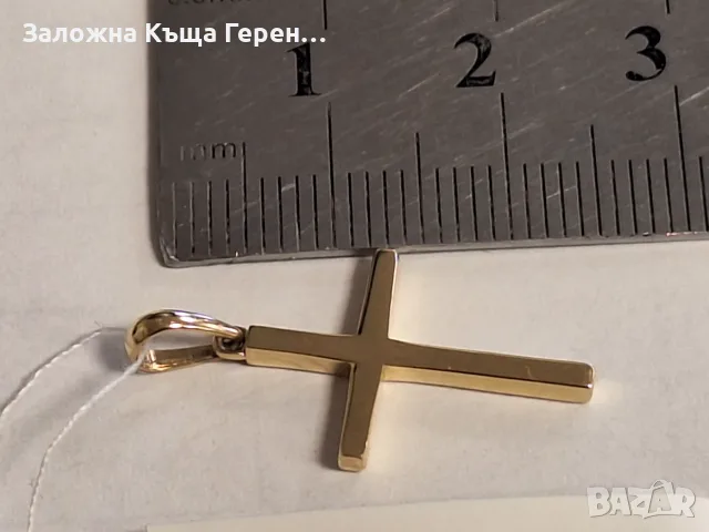 Златна висулка кръст 0,94гр., снимка 2 - Колиета, медальони, синджири - 55525816