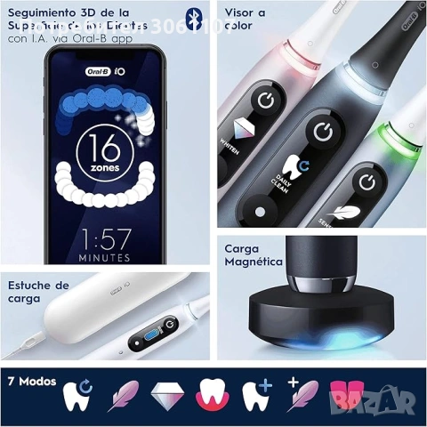 Акумулаторна електрическа четка за зъби Oral-B iO Series 8s с 1 дръжка и изкуствен интелект, черна, снимка 11 - Други - 54519688