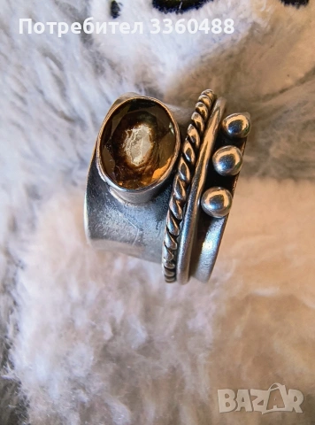 сребърен пръстен с цитрин 